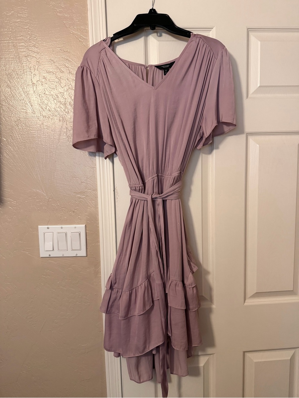 Simply Vera Dusty Lilac/Mauve Flutter Sleeve Midi Dress